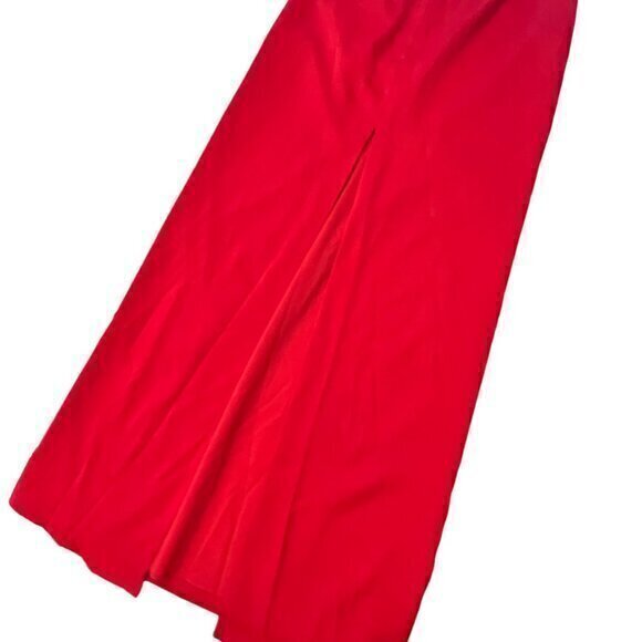 🎉PRICE REDUCED🎉 Aidan Mattox Spaghetti Strap V-Neck Satin Gown Red 6 Backless - Picture 14 of 16